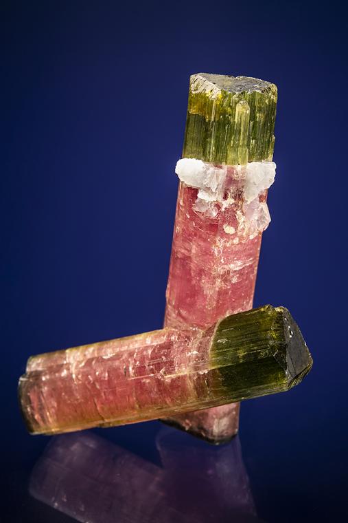 ELBAITE with ALBITE var. Cleavelandite (repaired)